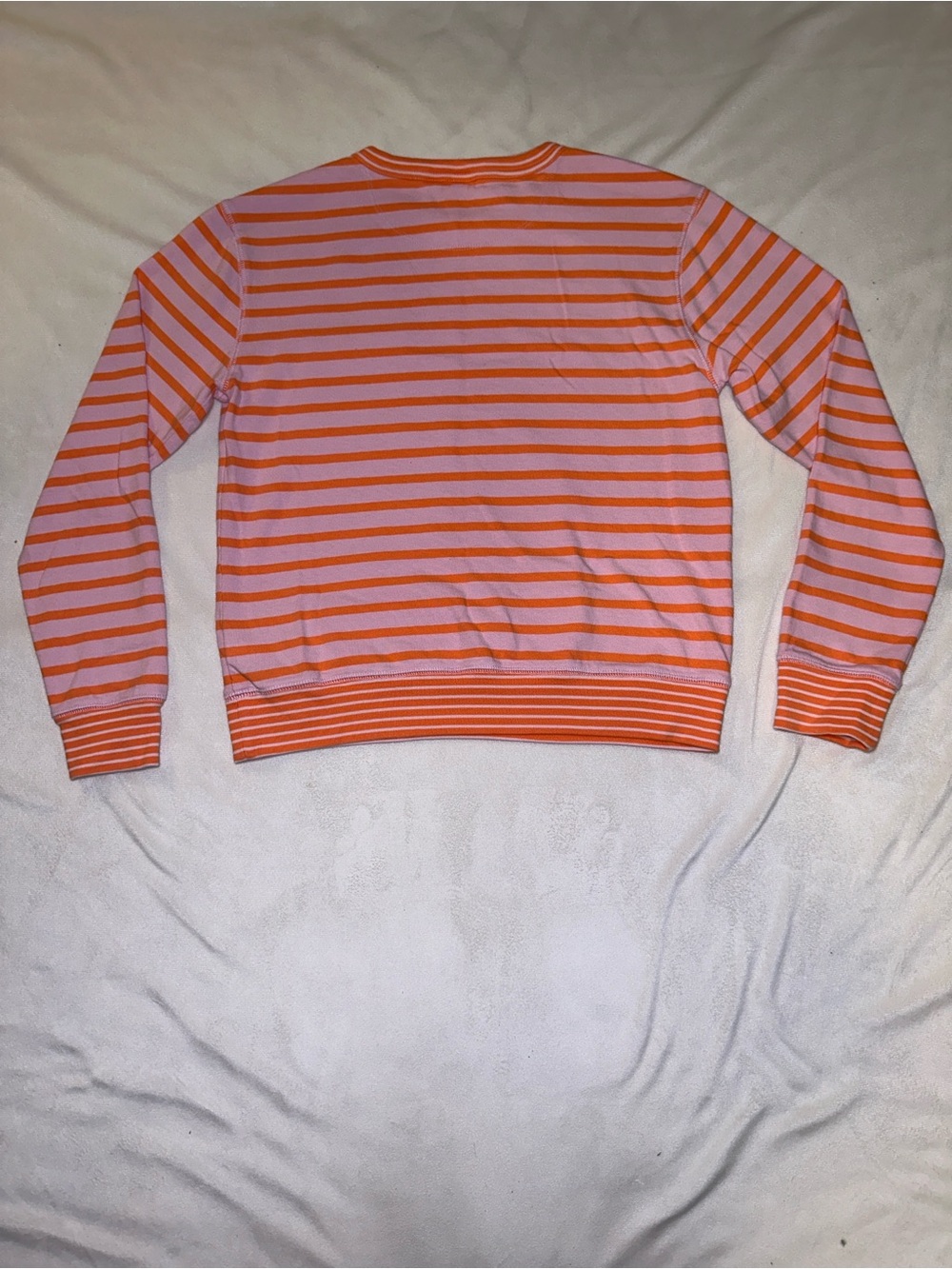 GAP Pink & Orange Striped Pocket Sweatshirt Pullover Size Small - Picture 10 of 12